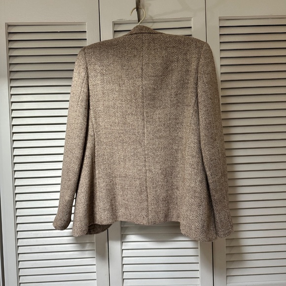 Vintage Burberrys Harris Tweed Jacket Beige Tan Small - Picture 12 of 16
